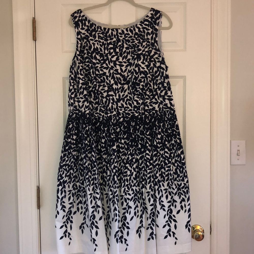Talbots Fit & Flare Leaves Dress